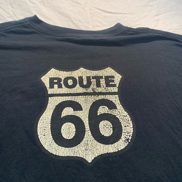 💙 Vintage 90s Route 66 Black Short Sleeve Tee Gildan Size XL - Picture 5 of 8